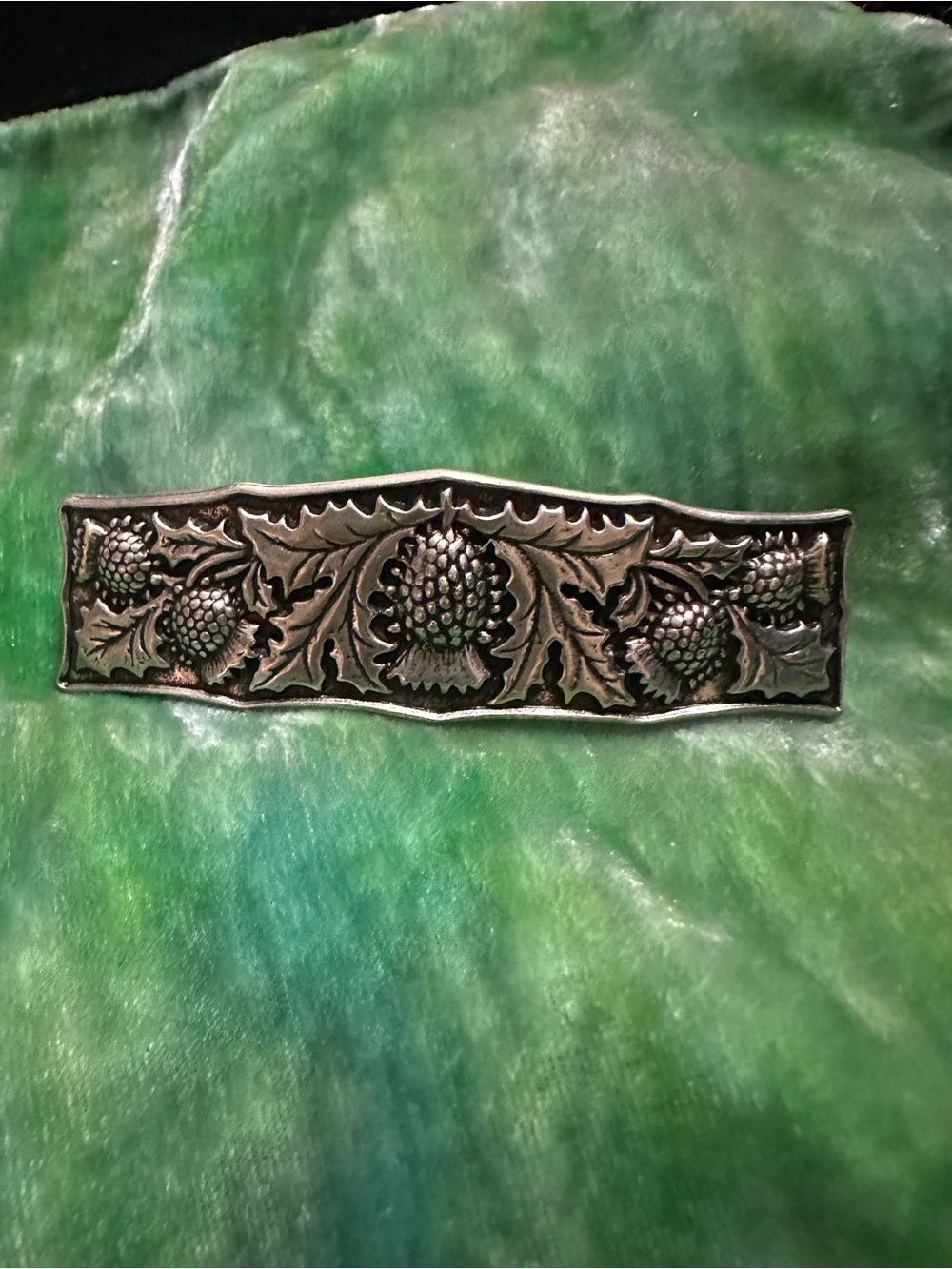 Oberon Design Scottish Thistle Britannia Metal Barrette